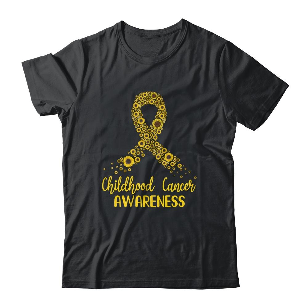 Childhood Cancer Awareness September Month Sunflower Gold-T-Shirt & Hoodie-Classic T-Shirt-Black