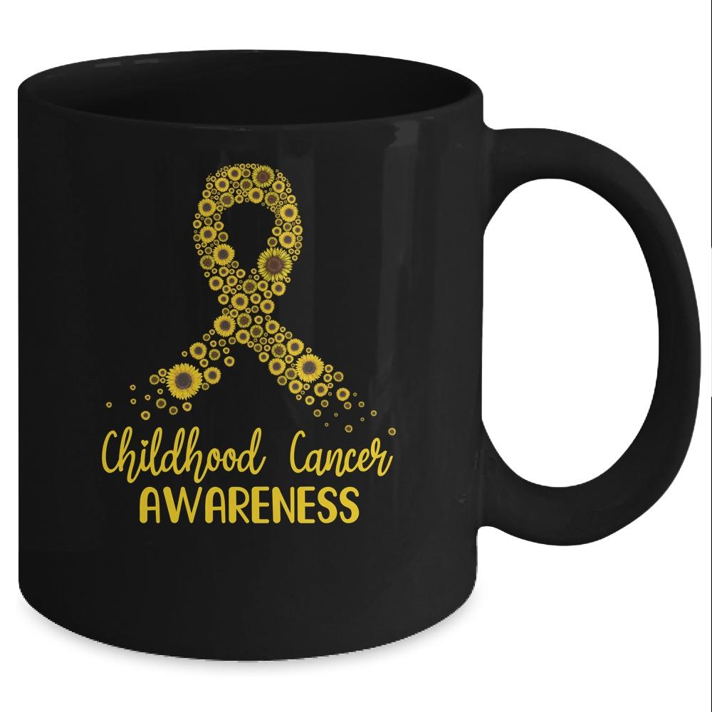 Childhood Cancer Awareness September Month Sunflower Gold Mug-Coffee Mug-Mug-Black