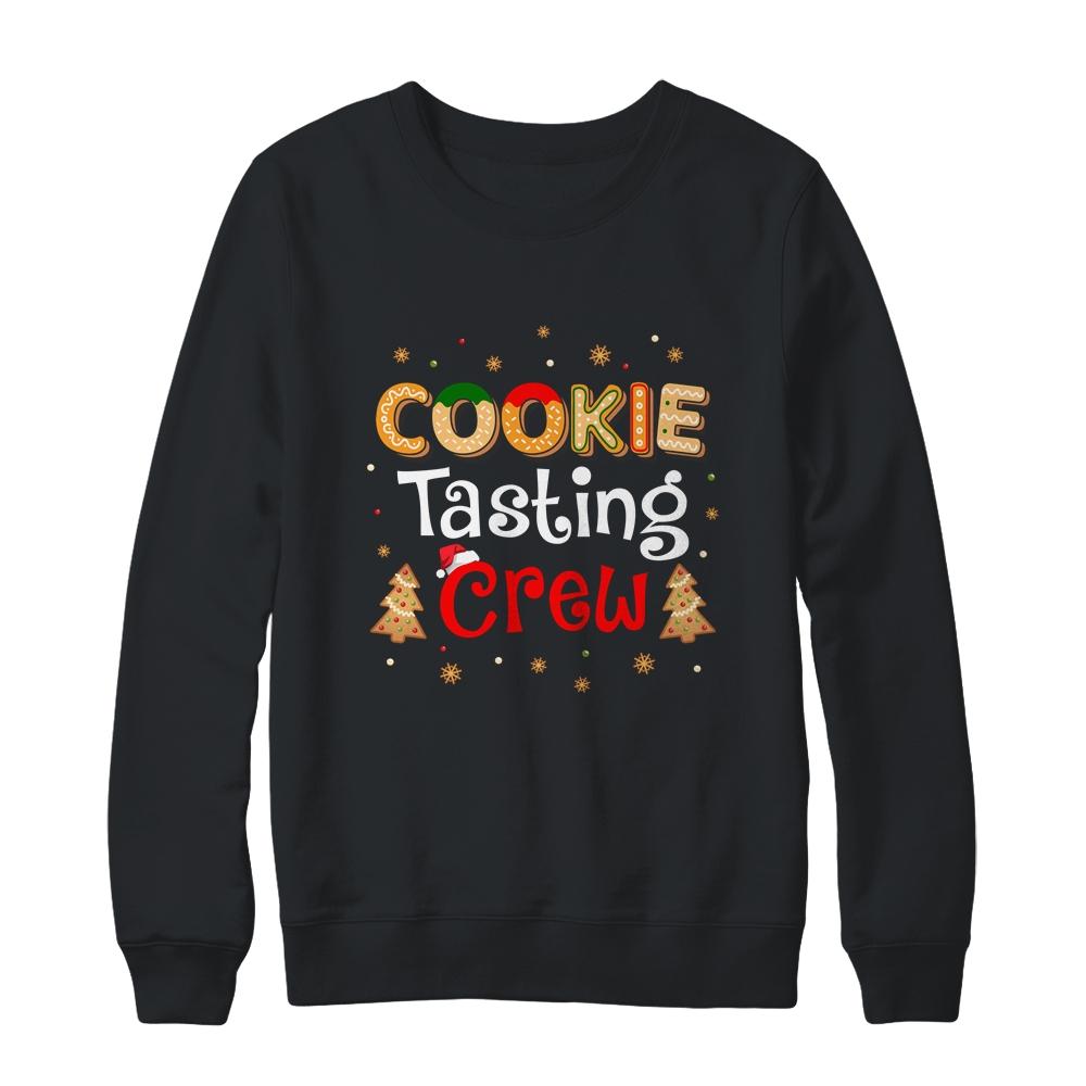 Christmas Cookie Tasting Crew Baking Holiday-T-Shirt & Sweatshirt-Crewneck Sweatshirt-Black