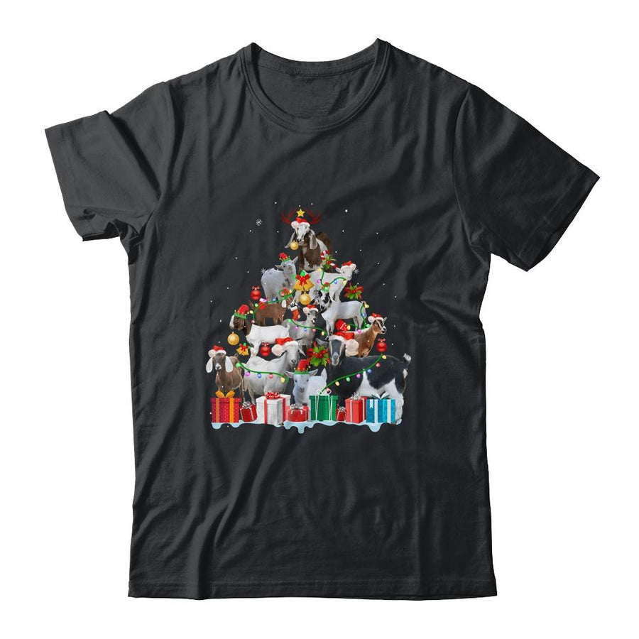 Christmas Goat On Tree Funny Santa Goat Lover-T-Shirt & Sweatshirt-Classic T-Shirt-Black