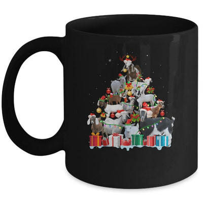 Christmas Goat On Tree Funny Santa Goat Lover Mug-Coffee Mug-Mug-Black