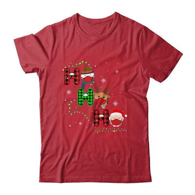 Christmas Ho Ho Ho Santa Reindeer Snowman Face Mask Pajama-T-Shirt & Sweatshirt-Classic T-Shirt-Red