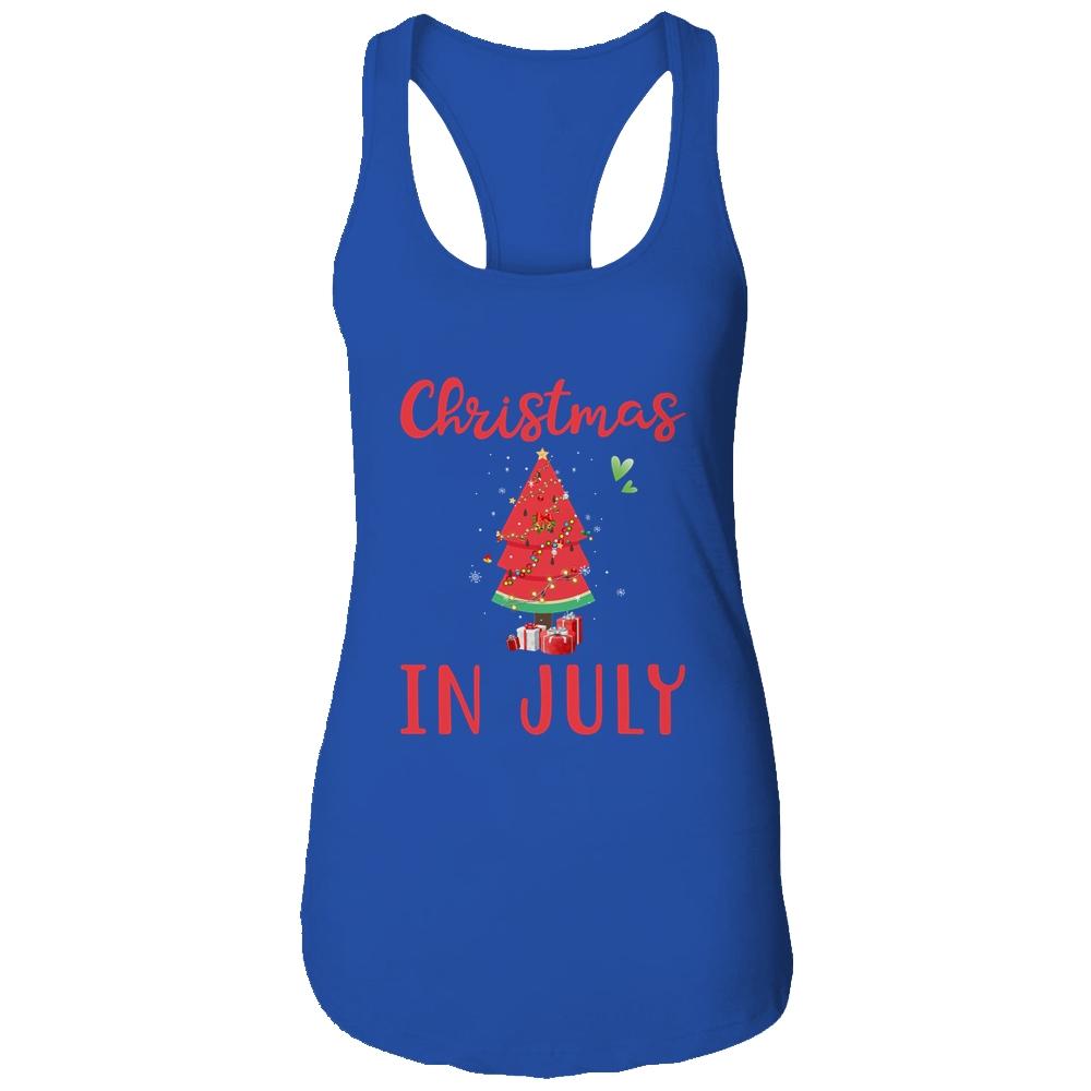 Christmas In July Watermelon Christmas Tree Summer-T-Shirt & Tank Top-Women's Ideal Racerback Tank-Royal