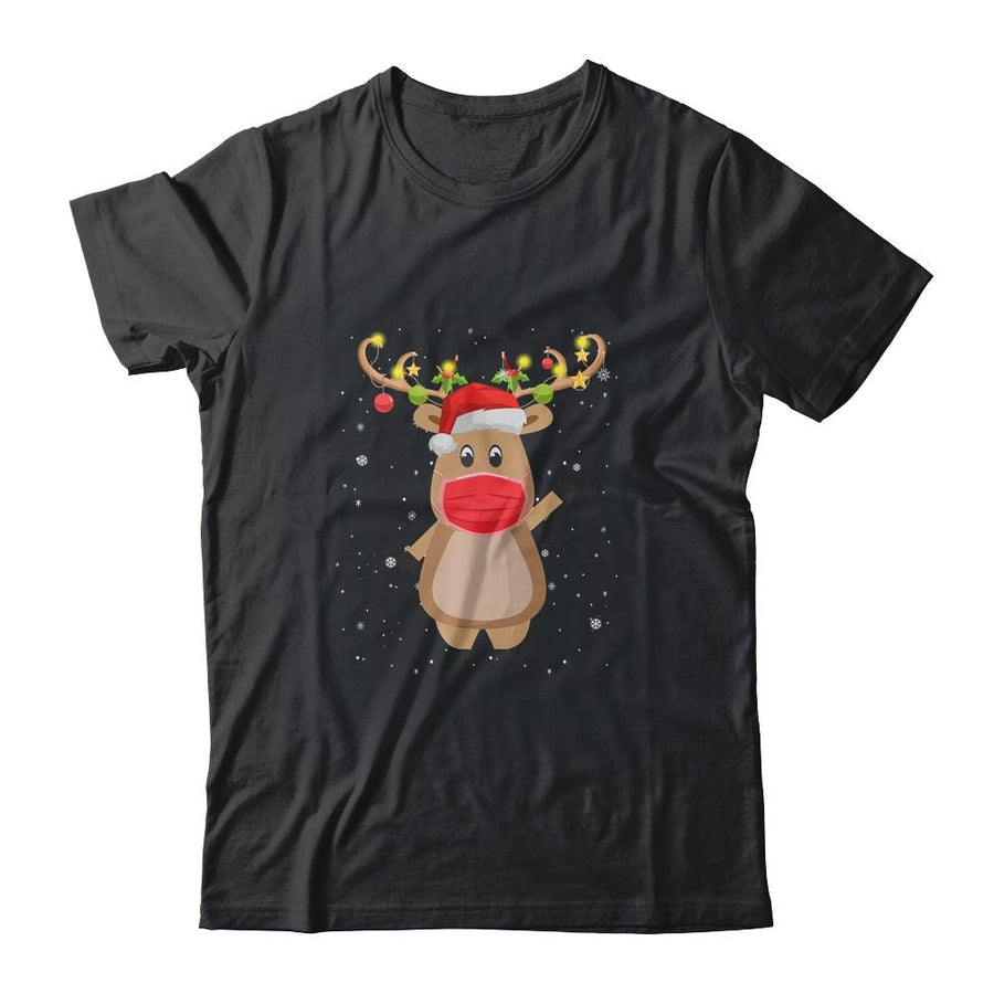 Christmas Mask Cute Reindeer Mask For Holidays-T-Shirt & Sweatshirt-Classic T-Shirt-Black