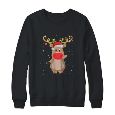 Christmas Mask Cute Reindeer Mask For Holidays-T-Shirt & Sweatshirt-Crewneck Sweatshirt-Black