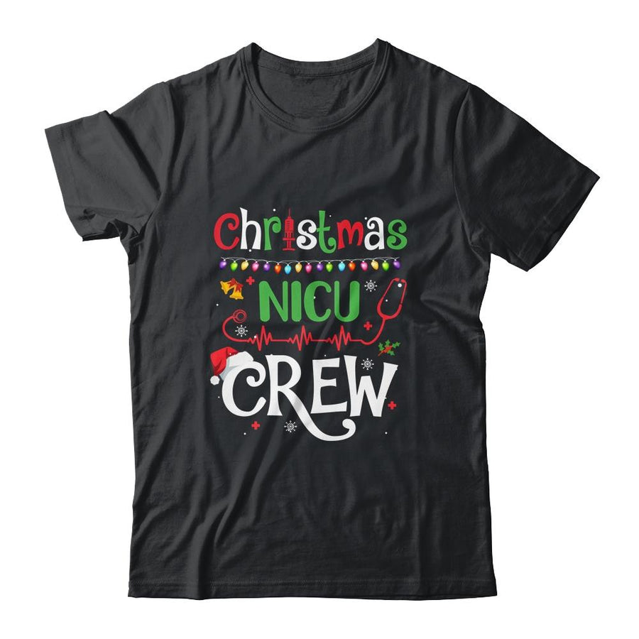 Christmas NICU Crew Nurse Doctor Tech Neonatal ICU Squad-T-Shirt & Sweatshirt-Classic T-Shirt-Black