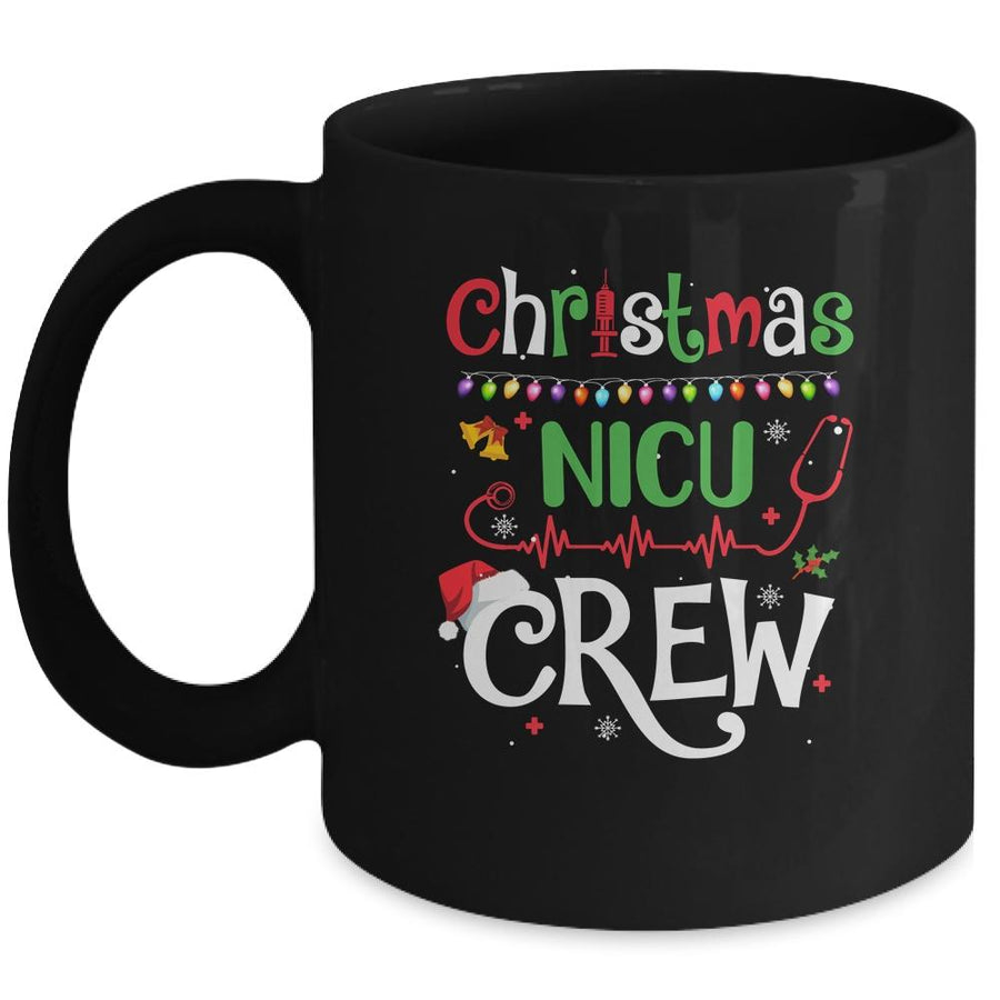 Christmas NICU Crew Nurse Doctor Tech Neonatal ICU Squad Mug-Coffee Mug-Mug-Black