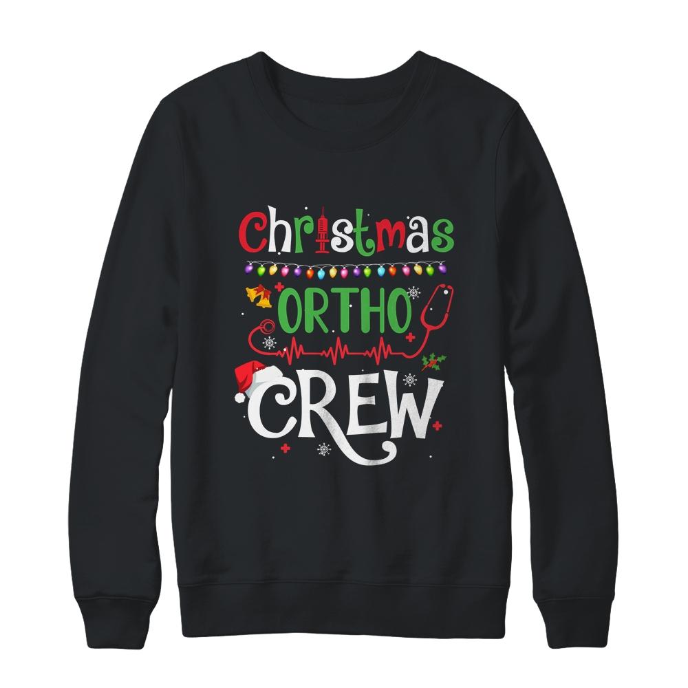 Christmas Ortho Crew Nurse Doctor Orthopaedics Squad-T-Shirt & Sweatshirt-Crewneck Sweatshirt-Black