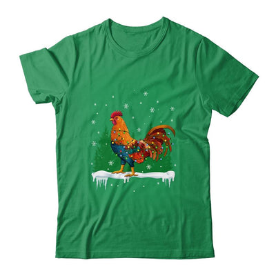 Christmas Rooster Xmas Farmer Chicken Lights Snowflakes-T-Shirt & Sweatshirt-Classic T-Shirt-Irish Green
