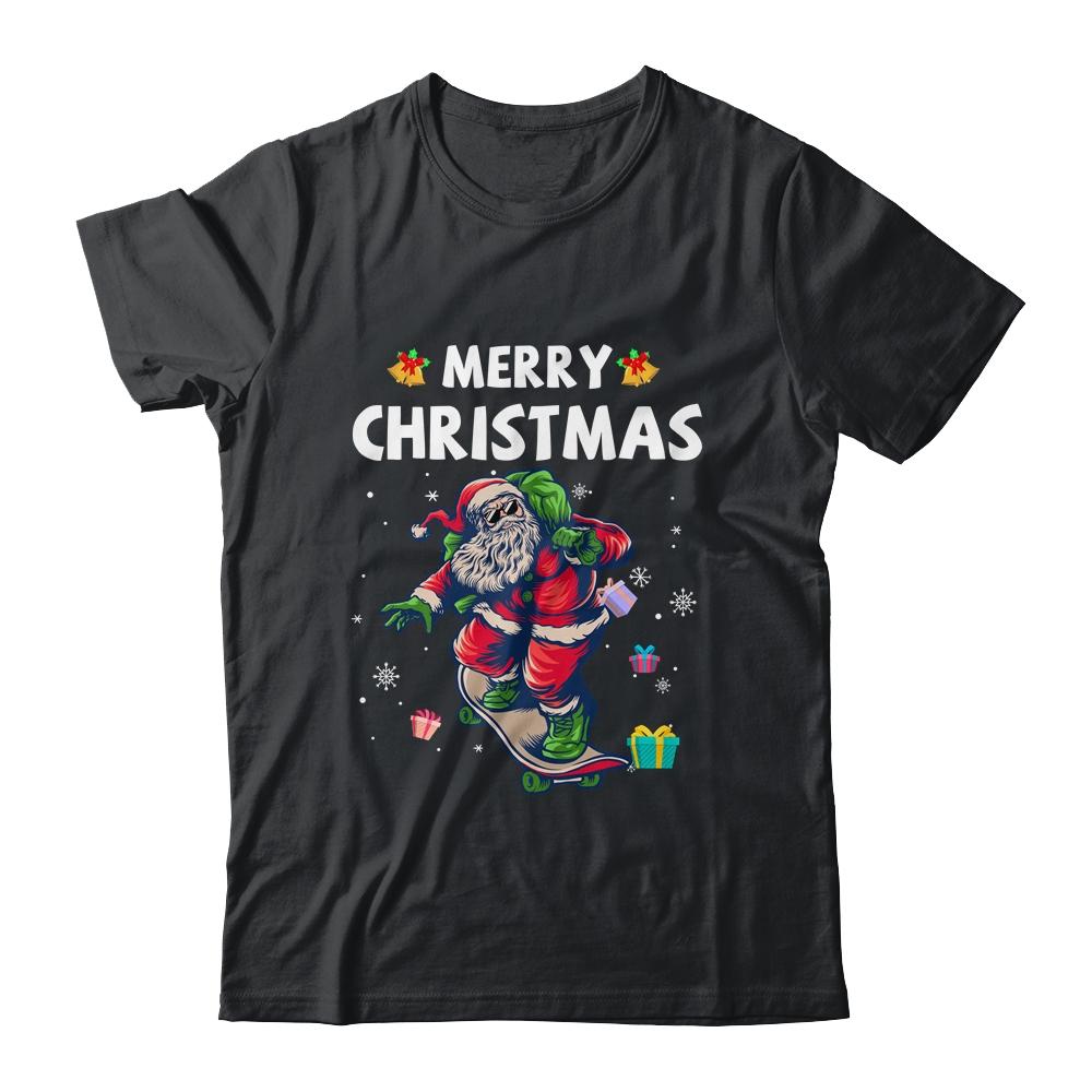 Christmas Skateboarding Santa Skater-T-Shirt & Sweatshirt-Classic T-Shirt-Black