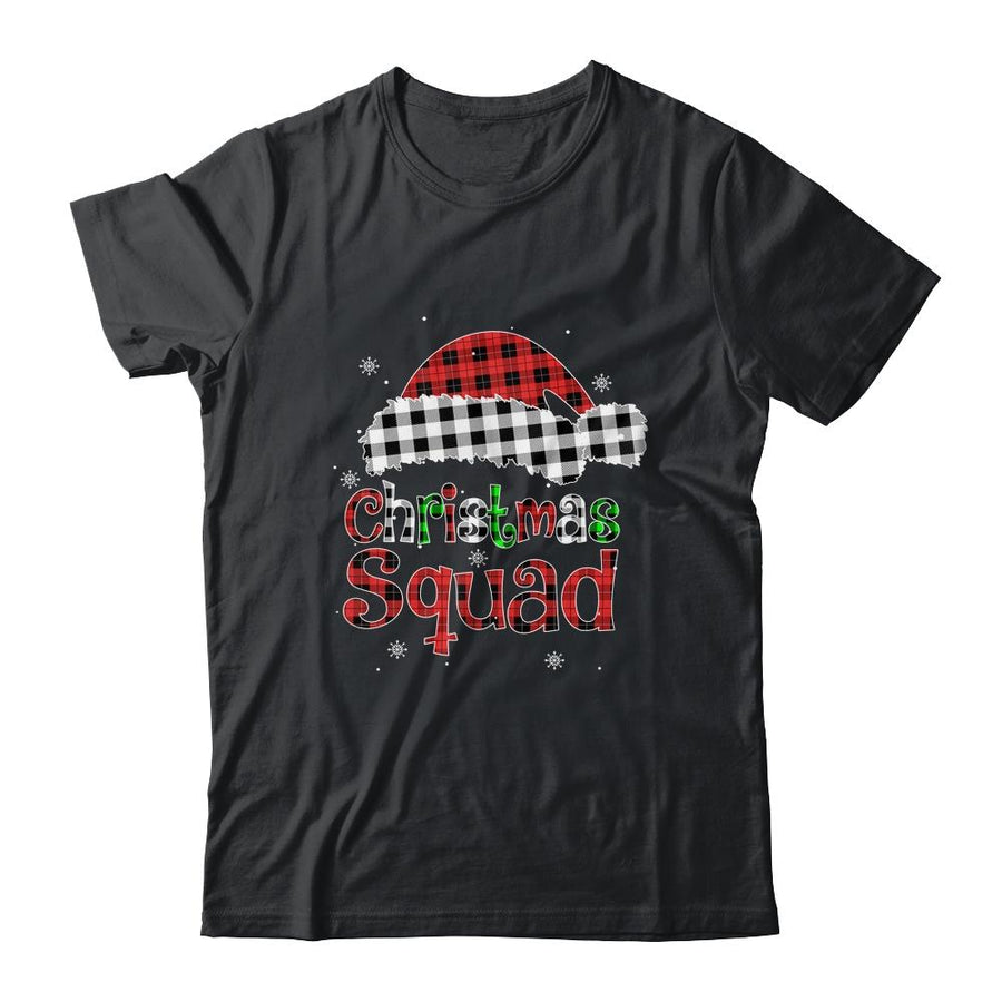 Christmas Squad Red Plaid Family Matching Christmas Pajama-T-Shirt & Sweatshirt-Classic T-Shirt-Black
