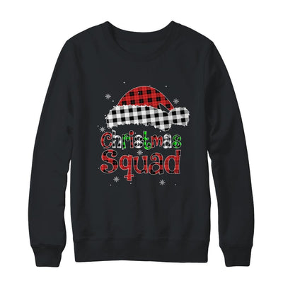 Christmas Squad Red Plaid Family Matching Christmas Pajama-T-Shirt & Sweatshirt-Crewneck Sweatshirt-Black