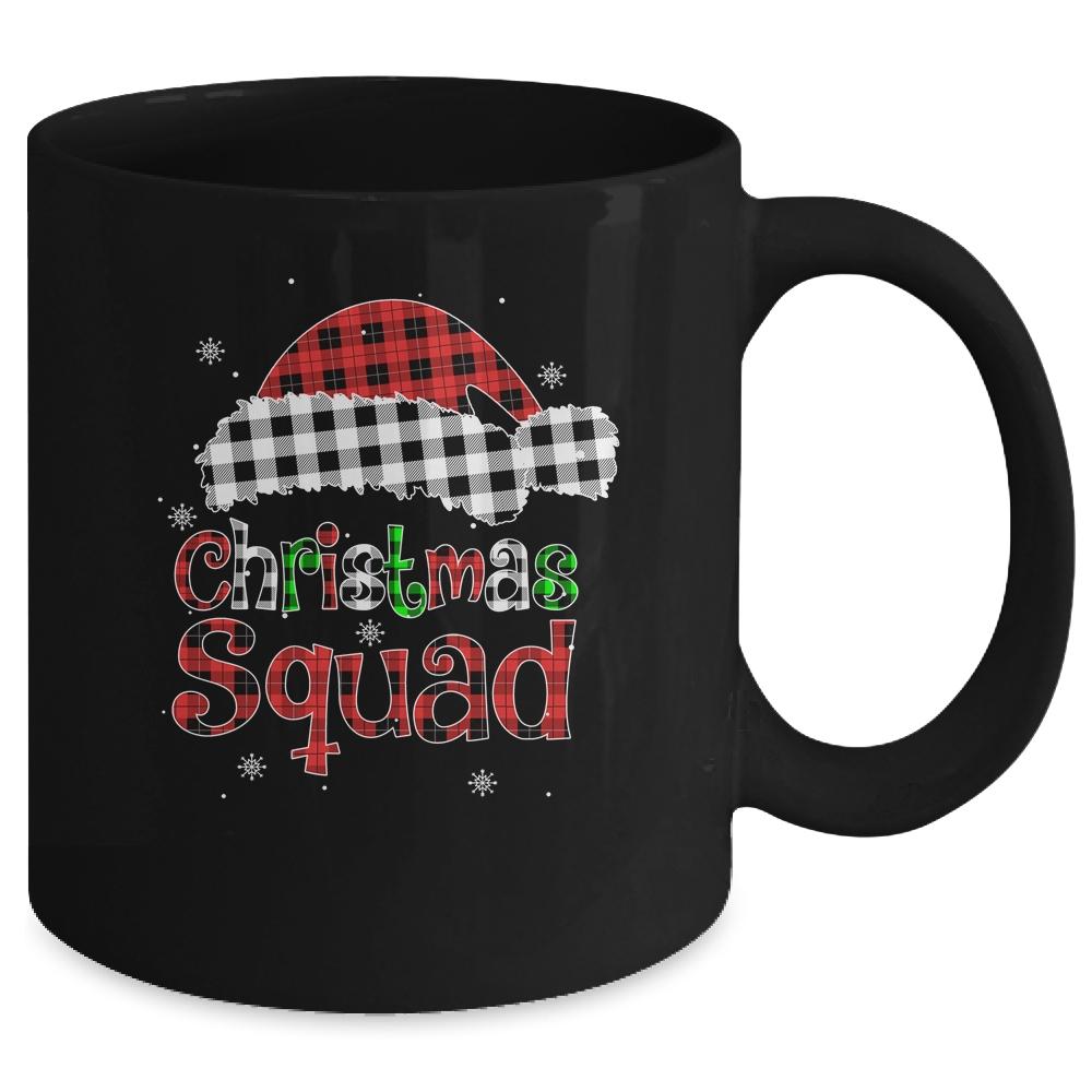Christmas Squad Red Plaid Family Matching Christmas Pajama Mug-Coffee Mug-Mug-Black