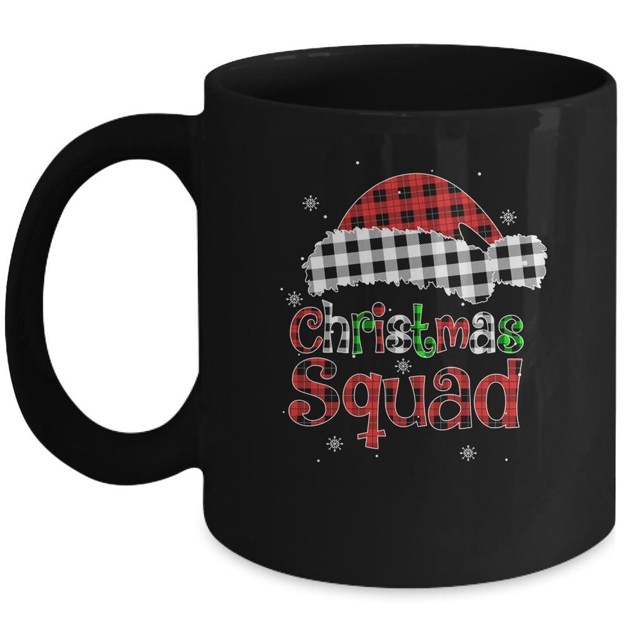 Christmas Squad Red Plaid Family Matching Christmas Pajama Mug-Coffee Mug-Mug-Black