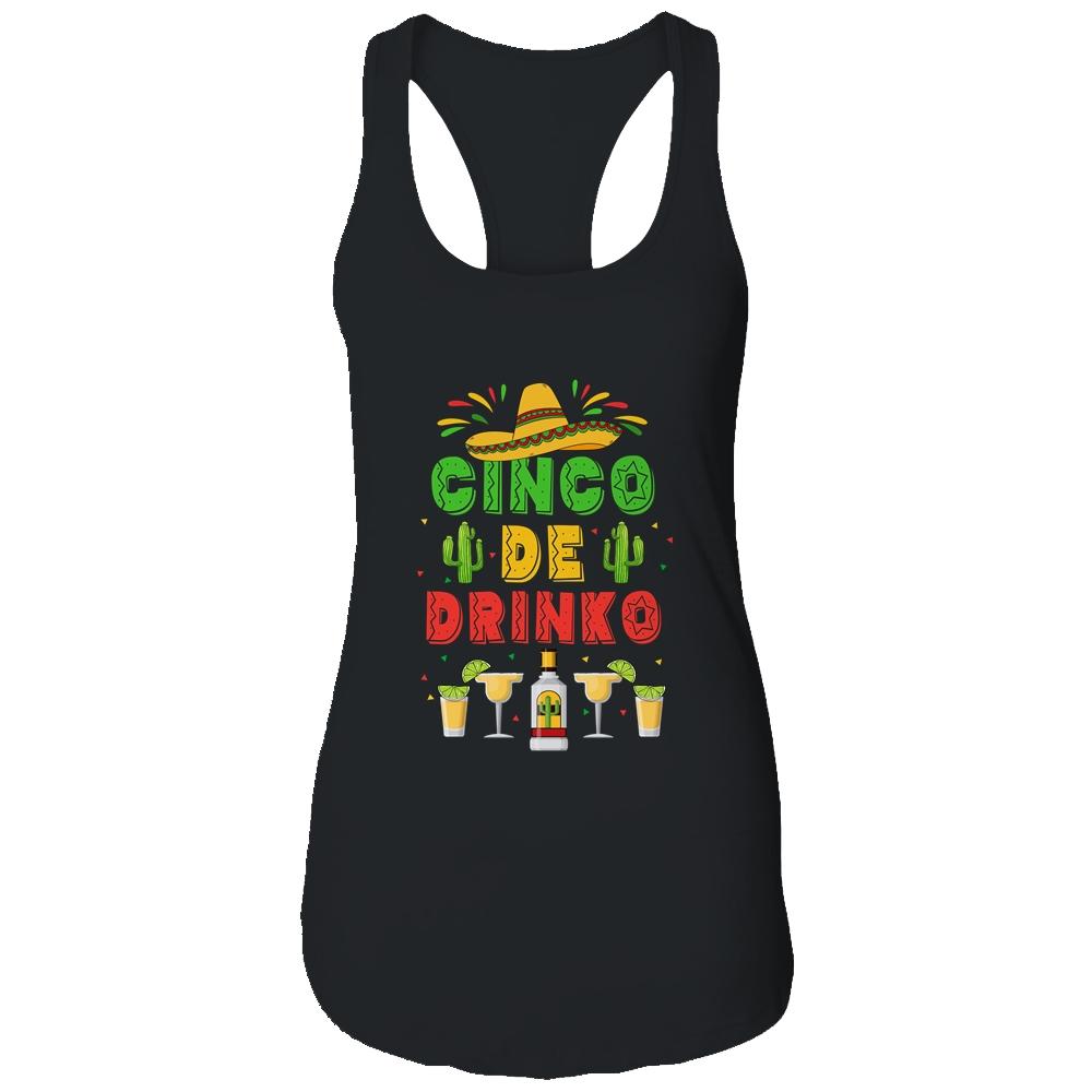 Cinco De Drinko Cinco De Mayo Party Fiesta-T-Shirt & Tank Top-Women's Ideal Racerback Tank-Black