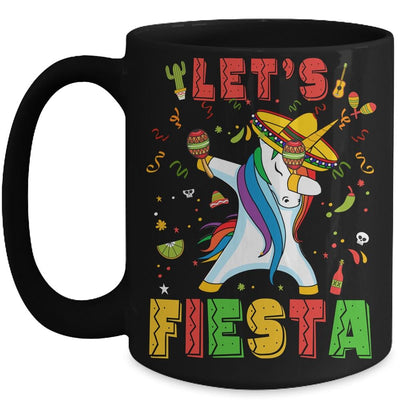 Cinco De Mayo Party Lets Fiesta Dancing Mexican Unicorn Girl Mug-Coffee Mug-Mug-Black