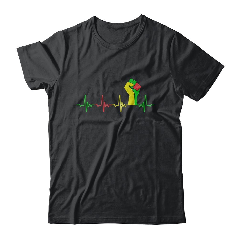 Black Pride Power Fist Heartbeat Strong Together-T-Shirt & Hoodie-Classic T-Shirt-Black