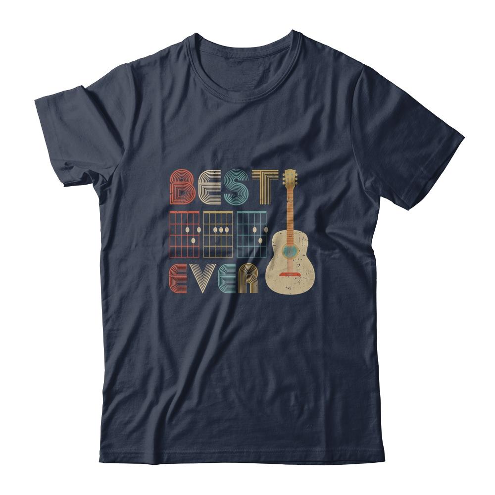 Vintage Best Dad Ever Guitar Chords Fathers Day Gifts-T-Shirt & Hoodie-Classic T-Shirt-Navy