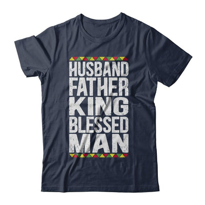 Husband Father King Blessed Man Black Pride Dad Gift-T-Shirt & Hoodie-Classic T-Shirt-Navy