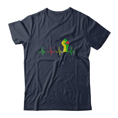 Black Pride Power Fist Heartbeat Strong Together-T-Shirt & Hoodie-Classic T-Shirt-Navy