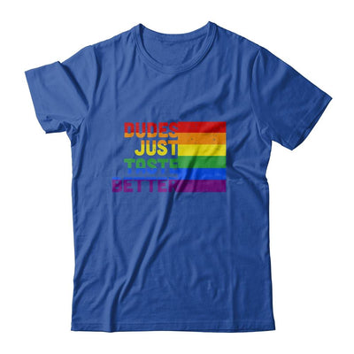 Dudes Just Taste Better Funny Rainbow LGBT Gay Month Pride-Apparel CC-Classic T-Shirt-Royal