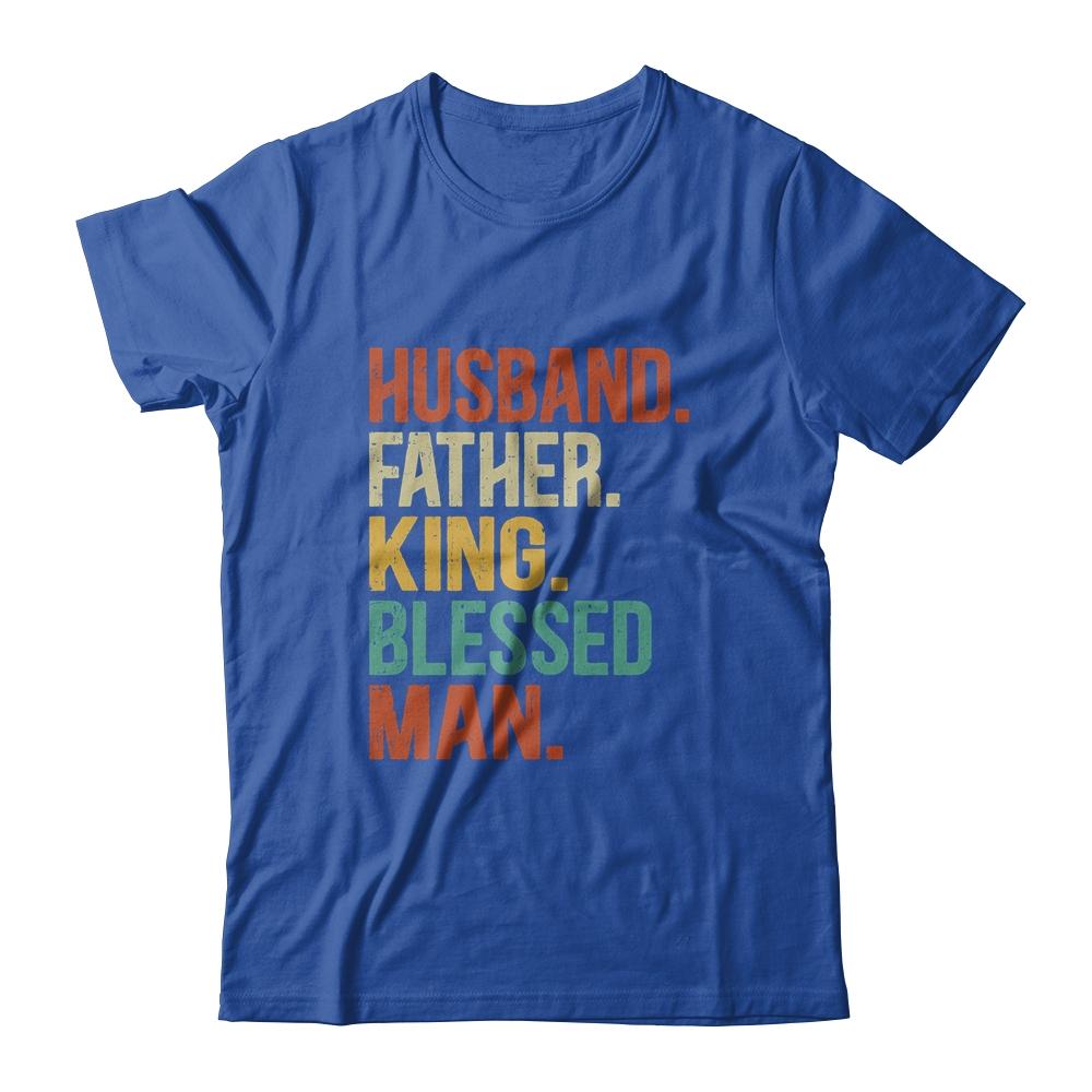 Husband Father King Blessed Man Pride Black Dad Gift-T-Shirt & Hoodie-Classic T-Shirt-Royal