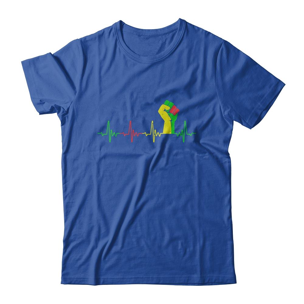Black Pride Power Fist Heartbeat Strong Together-T-Shirt & Hoodie-Classic T-Shirt-Royal