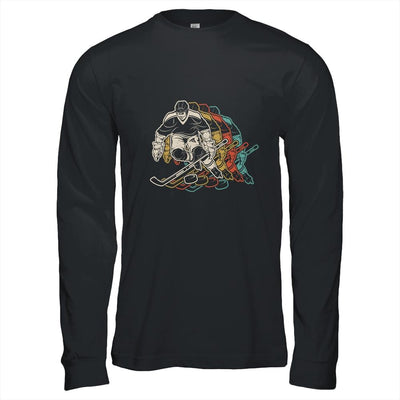 Classic Vintage Style Ice Hockey-T-Shirt & Hoodie-Long Sleeve T-Shirt-Black