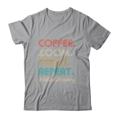 Coffee Zoom Teach Repeat Virtual Teacher Distance Learning-T-Shirt & Hoodie-Classic T-Shirt-Sport Grey