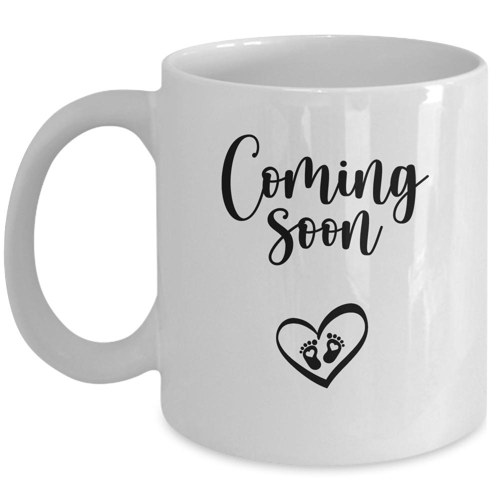 Coming Soon Tiny Human Reveal Pregnancy Announcement Mug