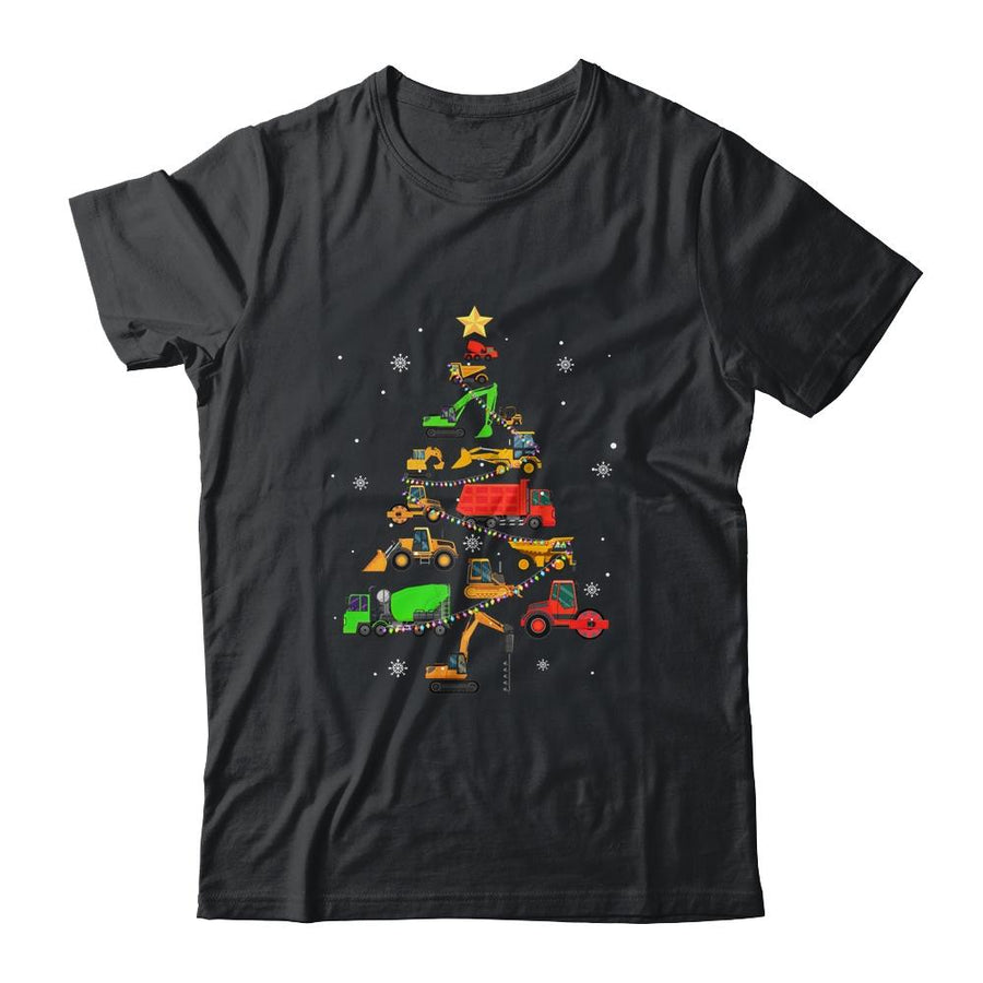 Construction Excavator Christmas Tree Excavation Lovers Gift-T-Shirt & Sweatshirt-Classic T-Shirt-Black