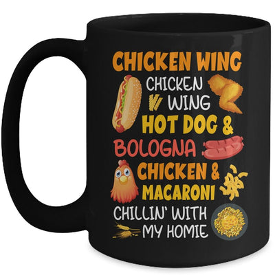 Cooked Chicken Wing Chicken Wing Hot Dog And Bologna Hotdog Mug-Coffee Mug-Mug-Black