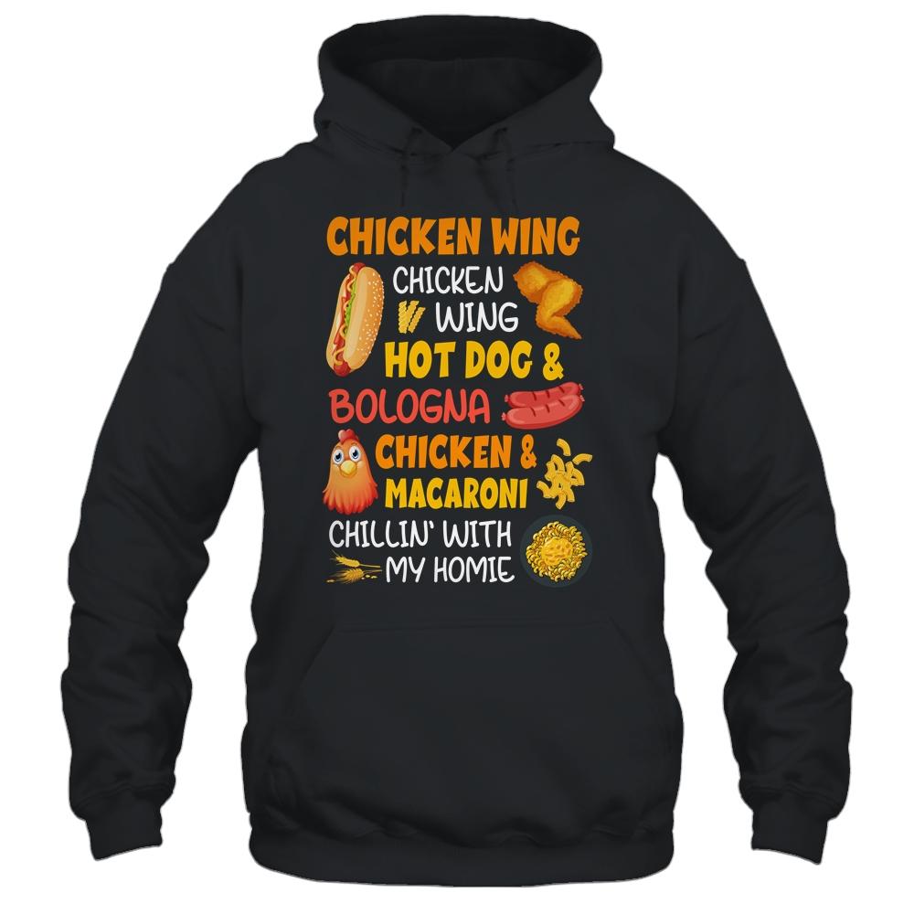 Cooked Chicken Wing Chicken Wing Hot Dog And Bologna Hotdog-T-Shirt & Tank Top-Pullover Hoodie-Black