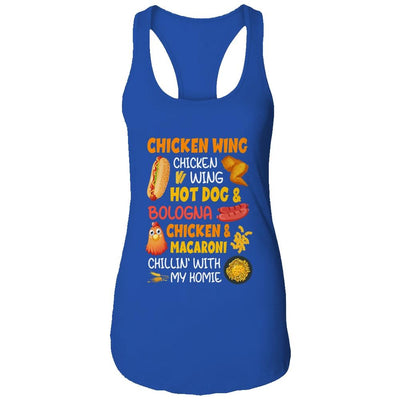 Cooked Chicken Wing Chicken Wing Hot Dog And Bologna Hotdog-T-Shirt & Tank Top-Women's Ideal Racerback Tank-Royal