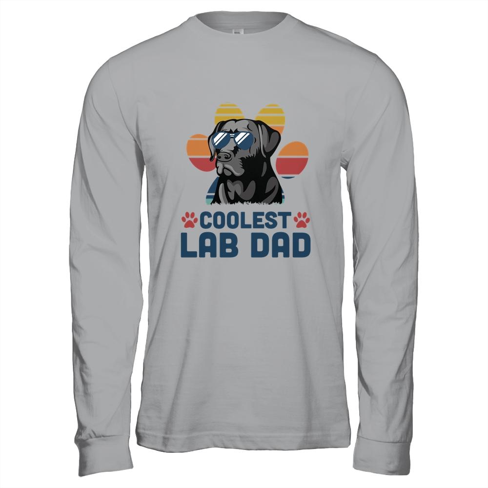 Coolest Lab Dad Chocolate Labrador Dad Fathers-T-Shirt & Hoodie-Long Sleeve T-Shirt-Sport Grey