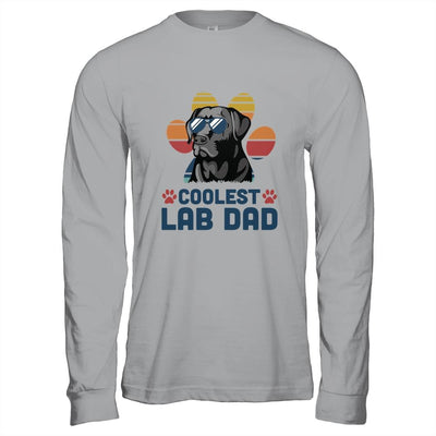 Coolest Lab Dad Chocolate Labrador Dad Fathers-T-Shirt & Hoodie-Long Sleeve T-Shirt-Sport Grey