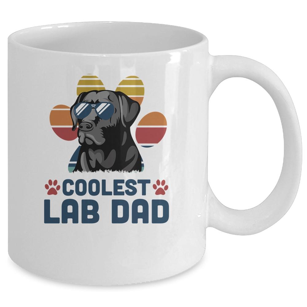 Coolest Lab Dad Chocolate Labrador Dad Fathers Mug-Coffee Mug-Mug-White