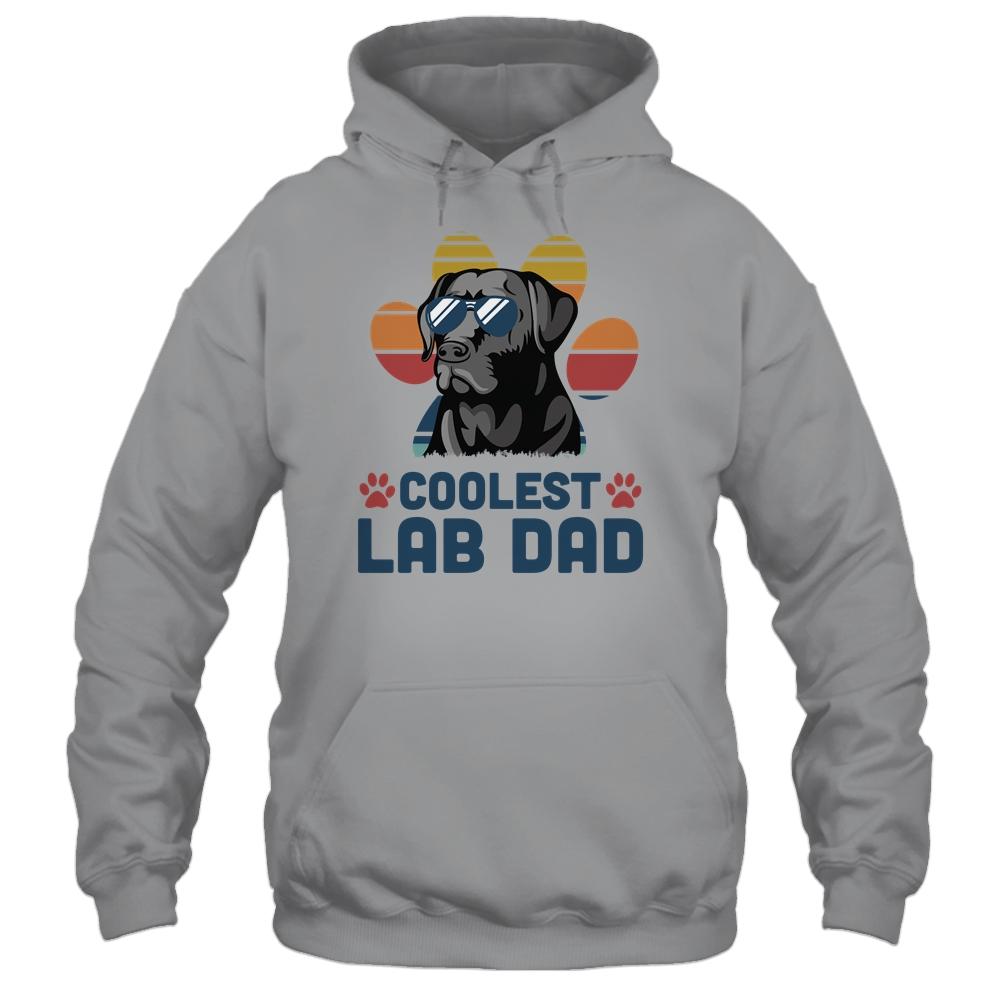 Coolest Lab Dad Chocolate Labrador Dad Fathers-T-Shirt & Hoodie-Pullover Hoodie-Sport Grey