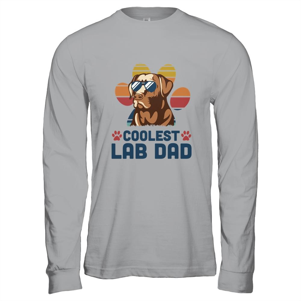 Coolest Lab Dad Labrador Dad Fathers-T-Shirt & Hoodie-Long Sleeve T-Shirt-Sport Grey