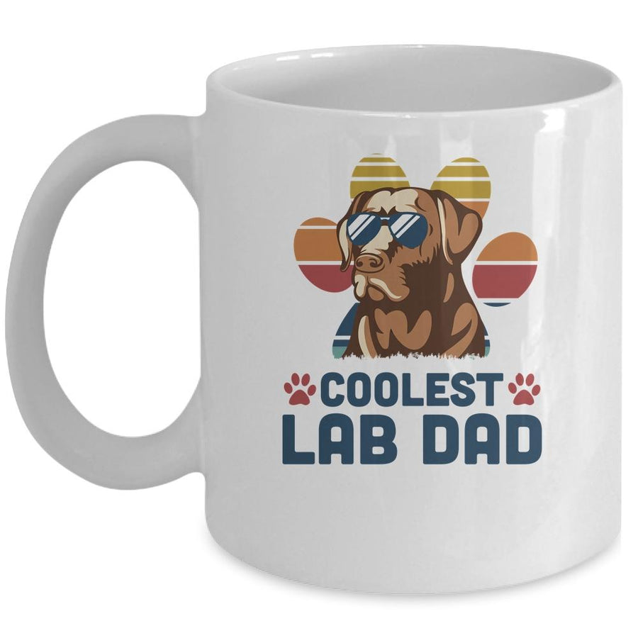 Coolest Lab Dad Labrador Dad Fathers Mug-Coffee Mug-Mug-White
