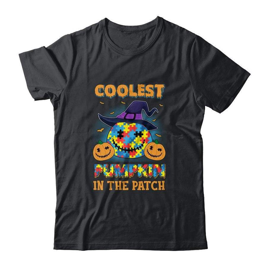 Coolest Pumpkin In The Patch Autism Awareness Halloween Gift-T-Shirt & Hoodie-Classic T-Shirt-Black