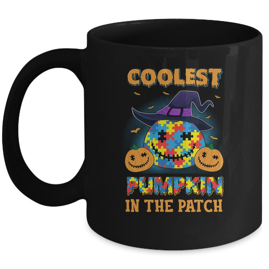 Coolest Pumpkin In The Patch Autism Awareness Halloween Gift Mug-Coffee Mug-Mug-Black