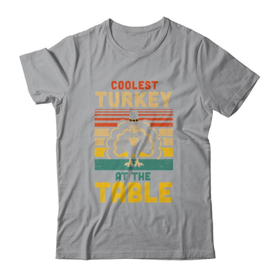Coolest Turkey At The Table Funny Turkey Thanksgiving-T-Shirt & Hoodie-Classic T-Shirt-Sport Grey