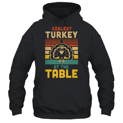 Coolest Turkey At The Table Funny Turkey Thanksgiving-T-Shirt & Hoodie-Pullover Hoodie-Black