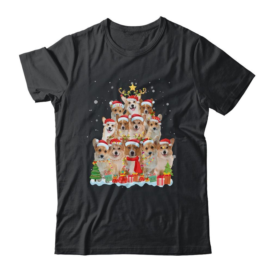 Corgi Christmas Tree Pajama Xmas-T-Shirt & Sweatshirt-Classic T-Shirt-Black
