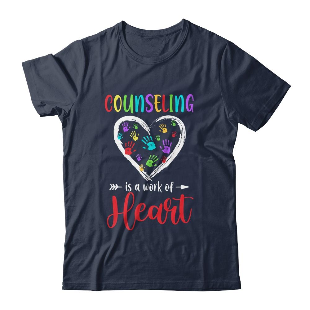 Counseling Heart School Counselor Office Appreciation-T-Shirt & Hoodie-Classic T-Shirt-Navy