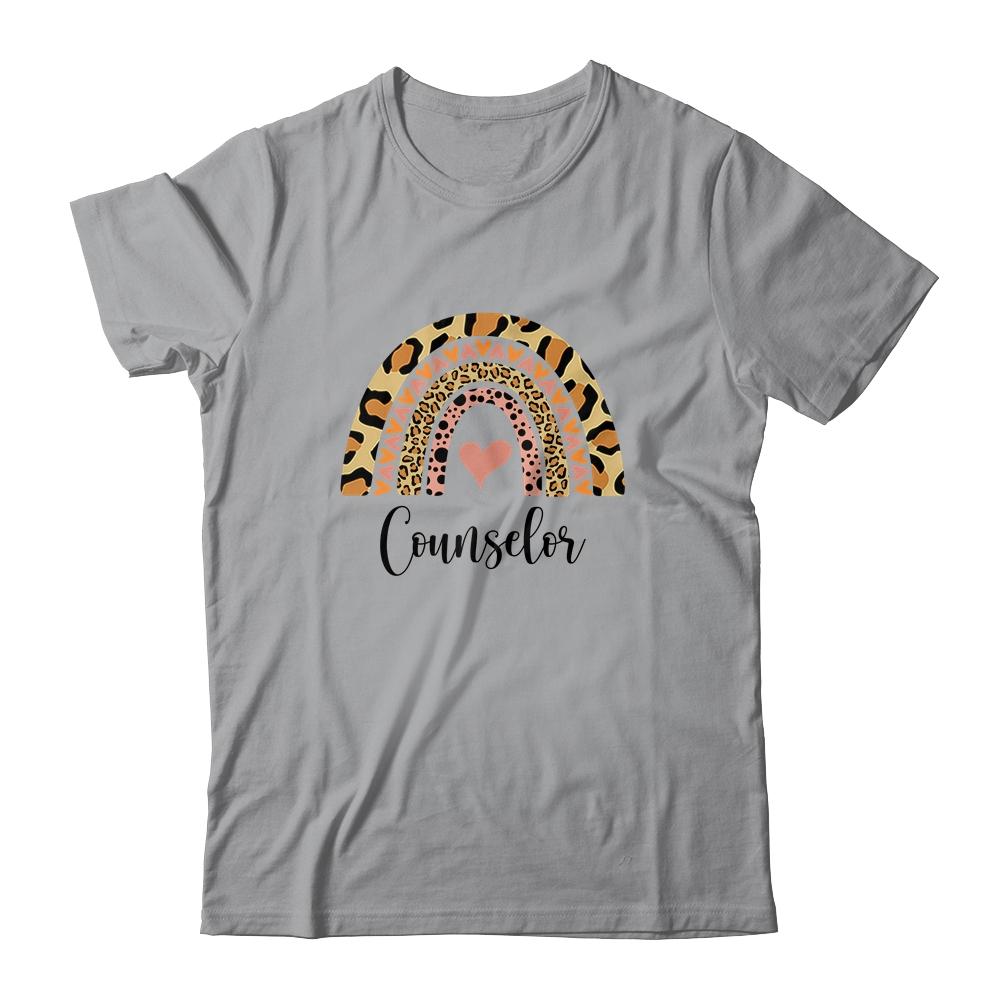 Counselor Rainbow Leopard Funny School Counselor-T-Shirt & Tank Top-Classic T-Shirt-Sport Grey