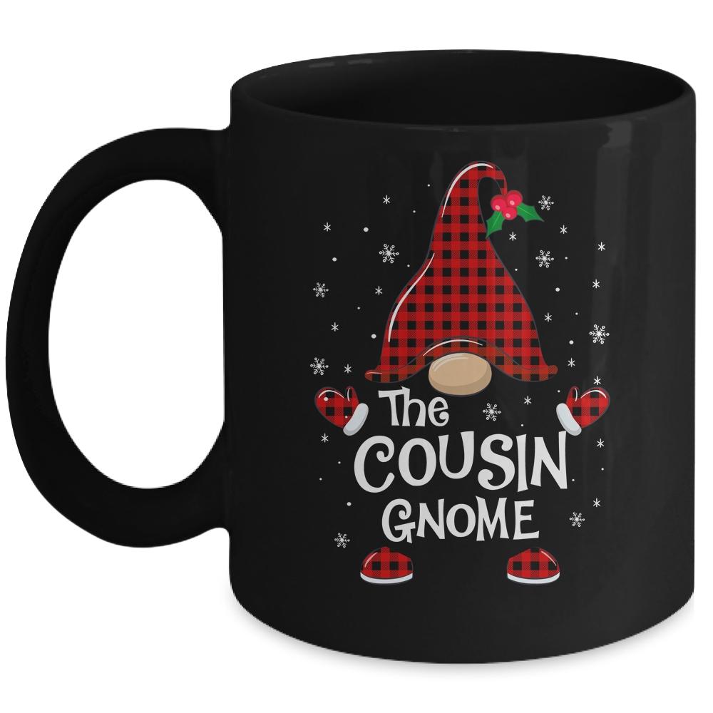 Cousin Gnome Buffalo Plaid Matching Christmas Pajama Gift Mug