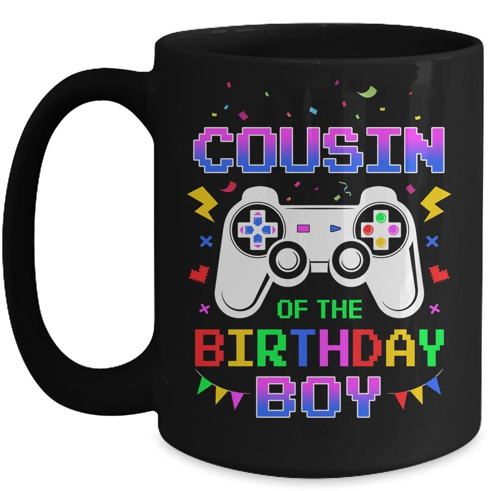Cousin Of The Birthday Boy Video Gamer Mug-Coffee Mug-Mug-Black