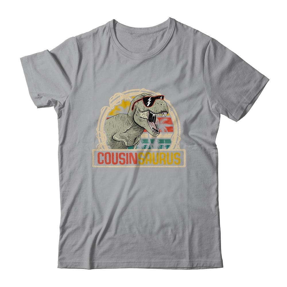 Cousinsaurus T Rex Dinosaur Cousin Saurus Family Matching-T-Shirt & Hoodie-Classic T-Shirt-Sport Grey